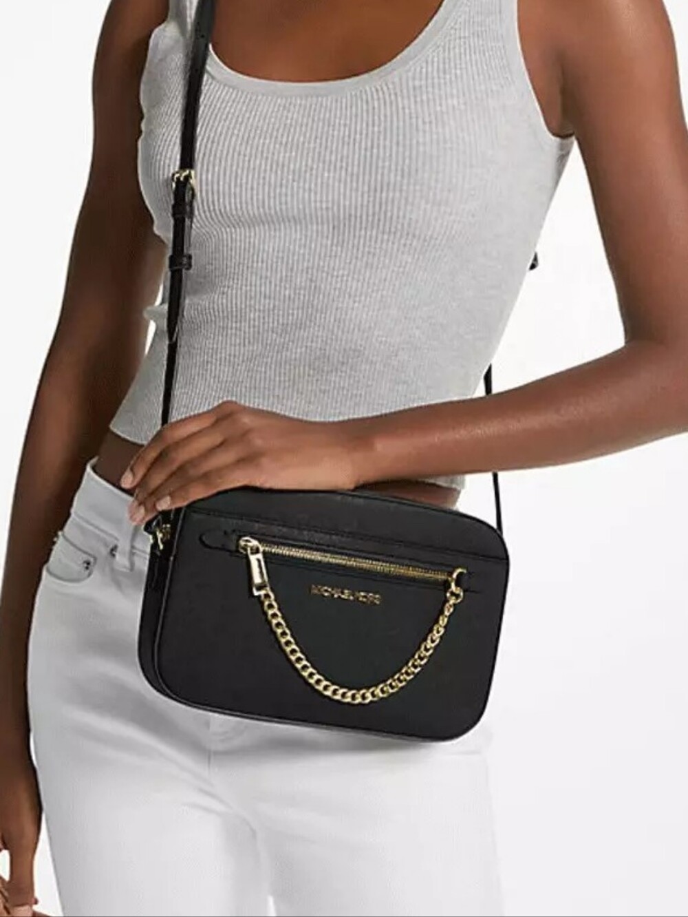 Michael Kors Jet Set Large Saffiano Leather Crossbody Bag